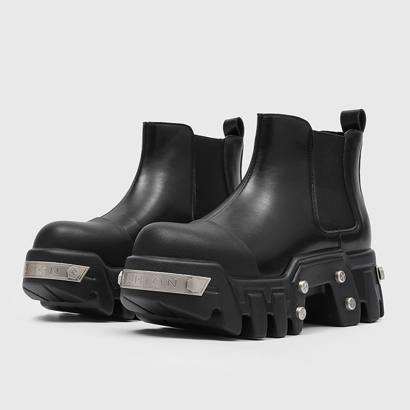 Street Fashion Goth - luxury fashion men boots slip-on platform