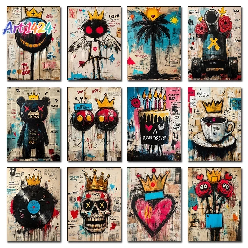 Street Fashion Graffiti - 1pc frameless Canvas Painting Fashion Crown