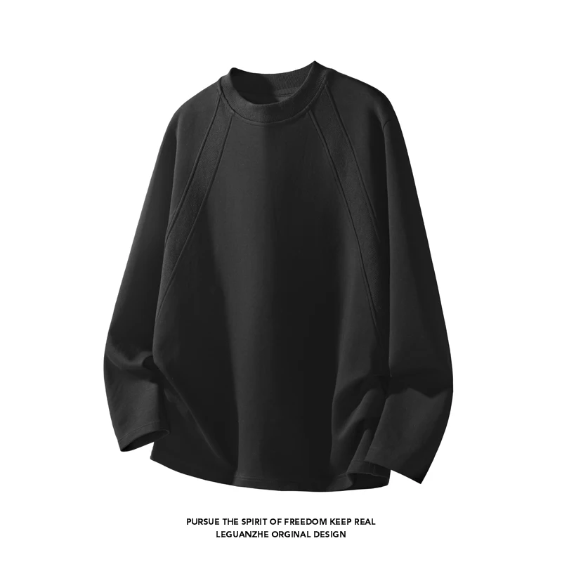 Street Fashion Men - Men Fashion Raglan Seam Crew Neck