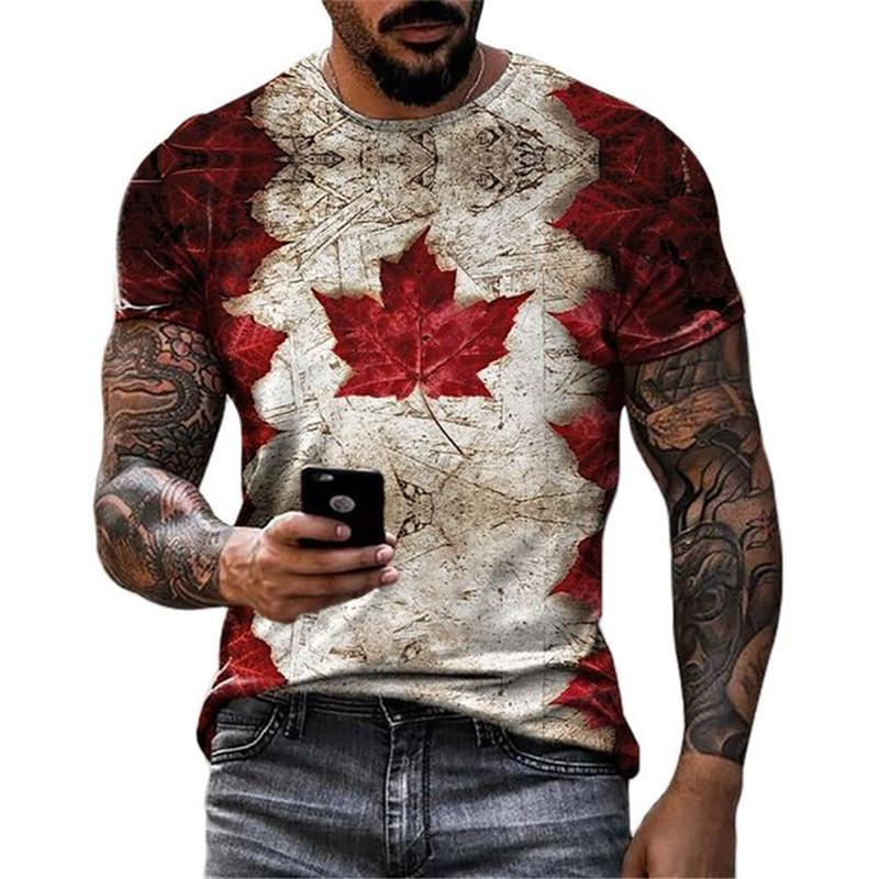 Retro Canada Flag T-shirt 3D P - огляд і ціна Street Fashion Canada