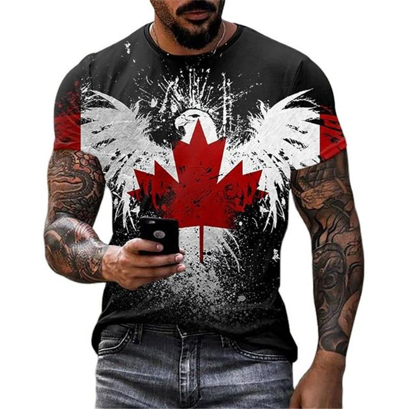 Retro Canada Flag T-shirt 3D P - огляд і ціна Street Fashion Canada