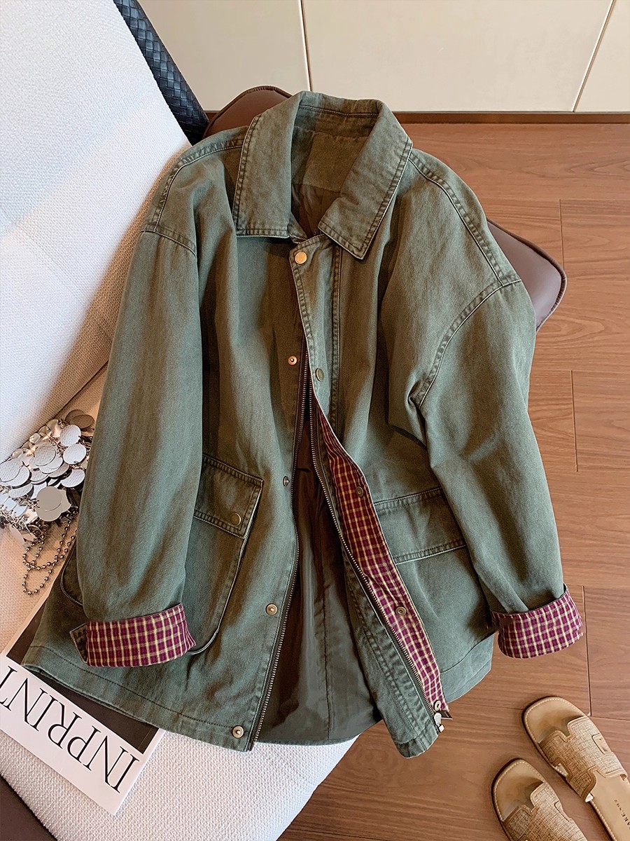 Vintage Army Green Denim Jacke - огляд і ціна Street Fashion Hong Kong