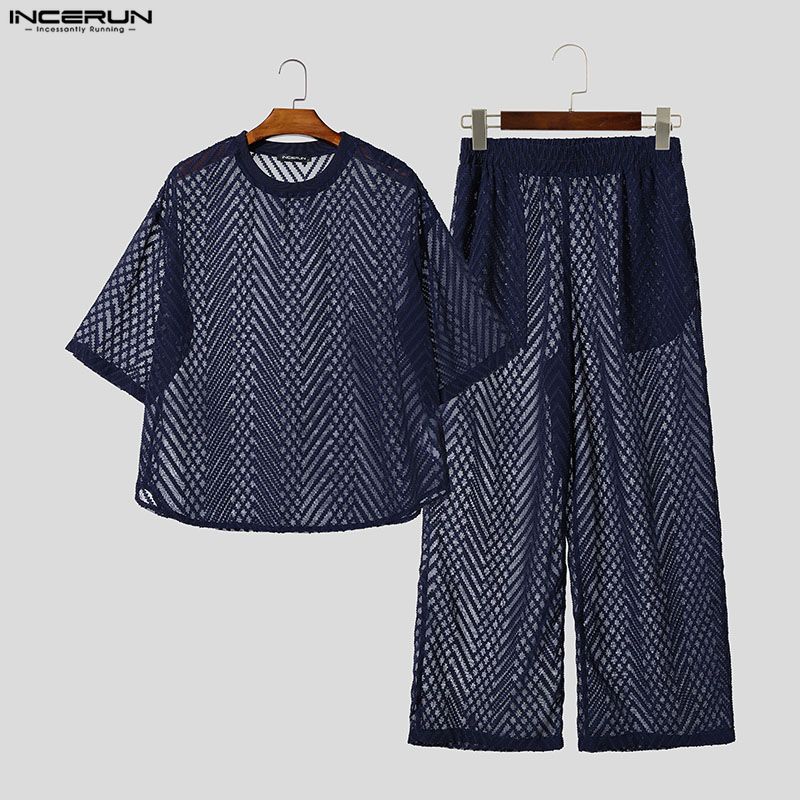 INCERUN Men's Sets See Through - огляд і ціна Street Fashion Male