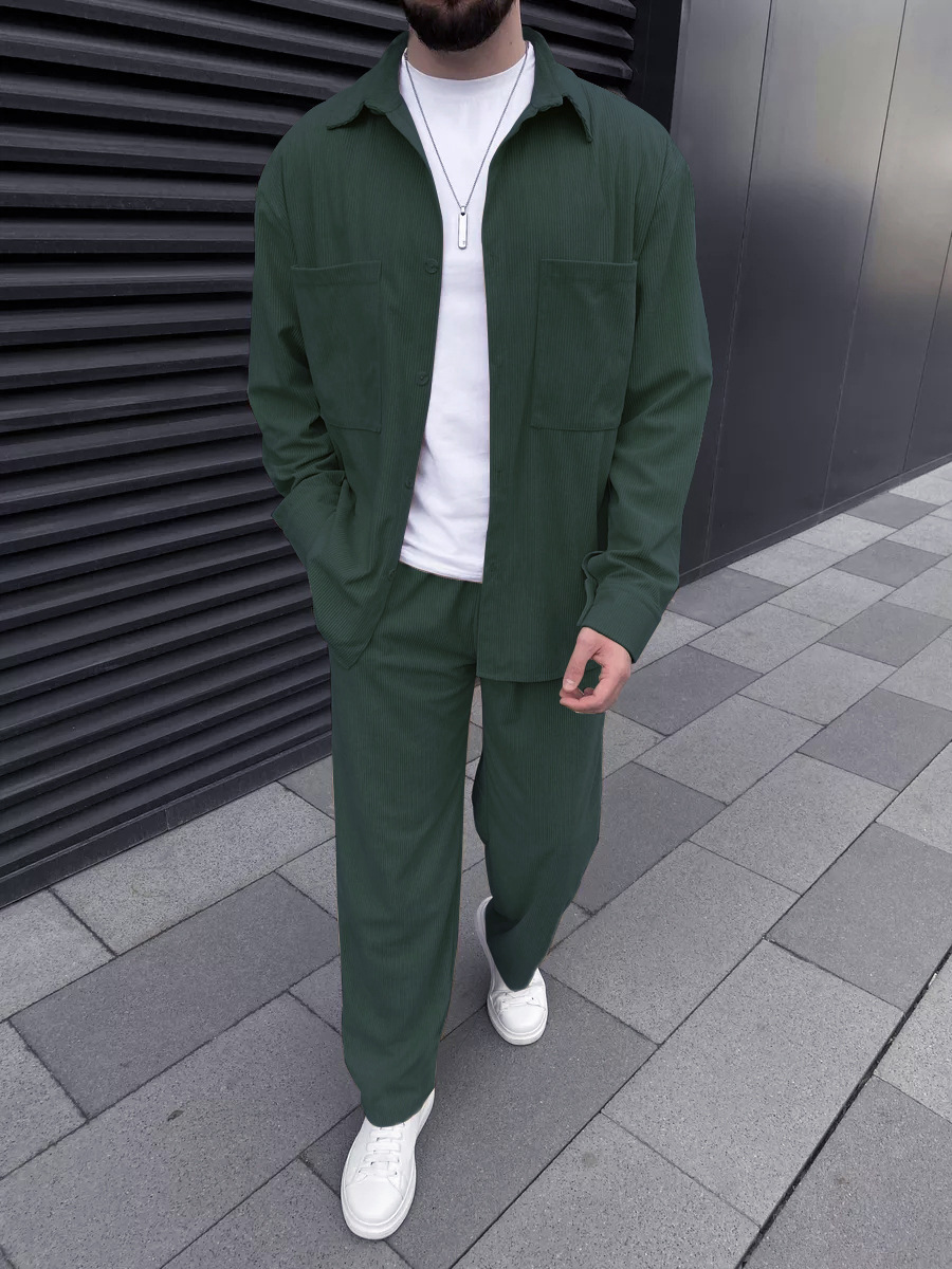 Men's Corduroy Two-Piece Outfi - огляд і ціна Street Fashion Male