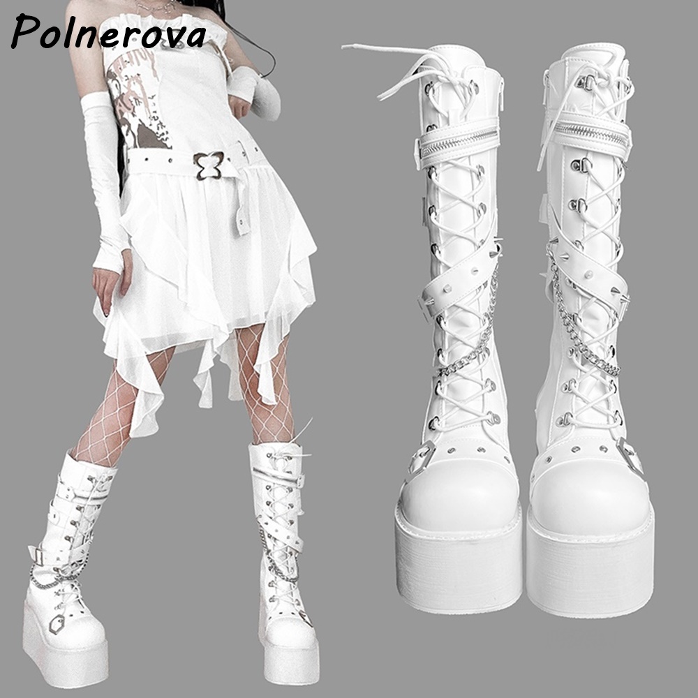 Black Platform Metal Chain Boo - огляд і ціна Street Fashion Punk